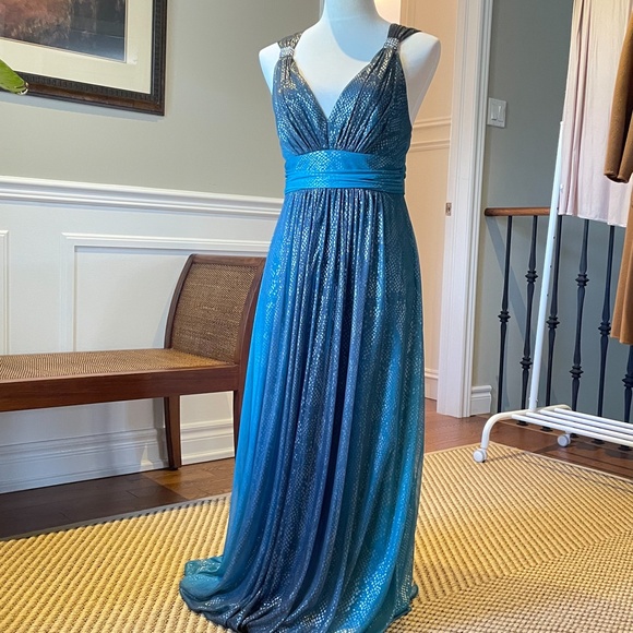 Emerald Green - Peacock Iridescent Gradient Gown - Picture 1 of 13